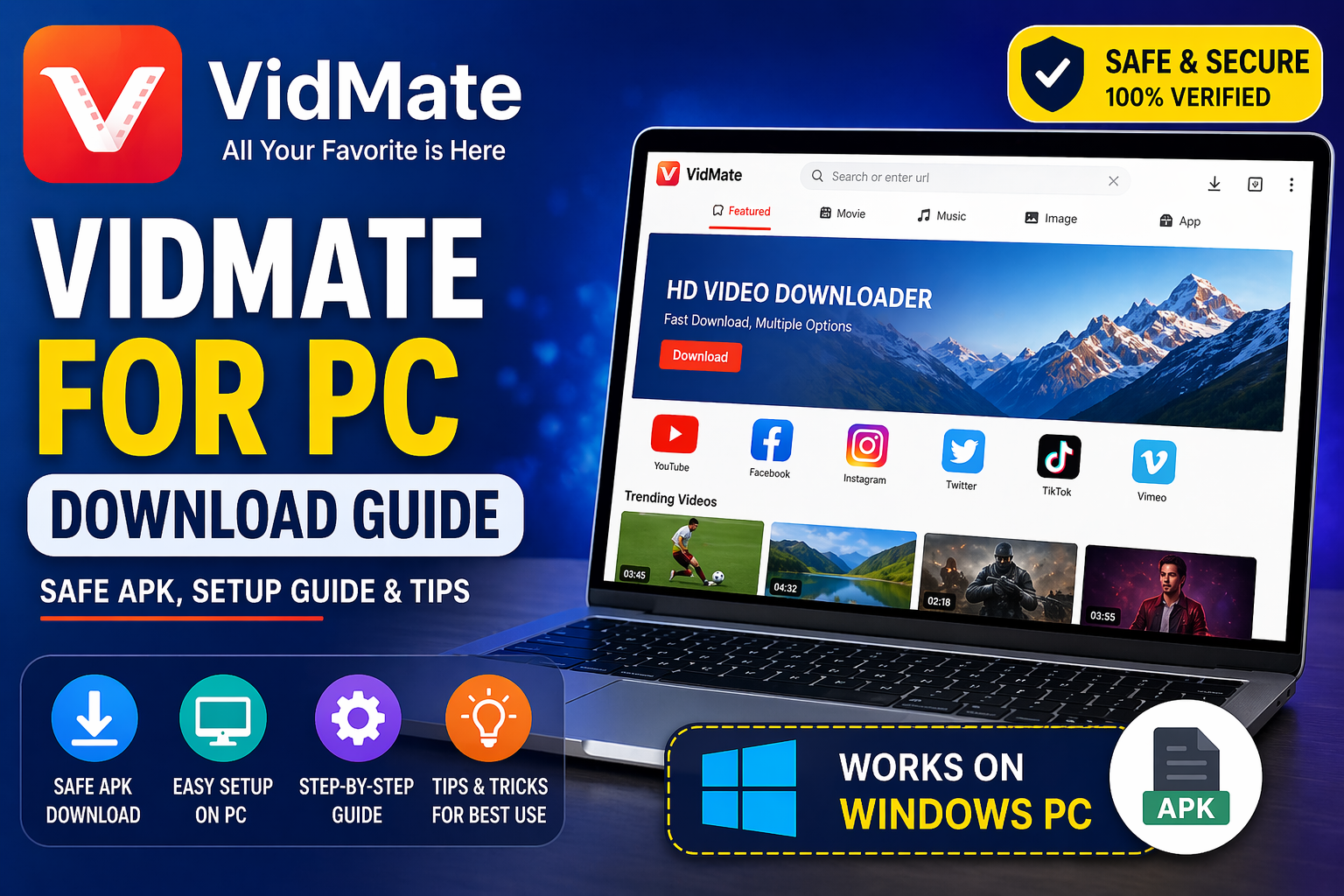 VidMate For PC Download: Safe APK, Setup Guide & Tips